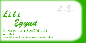 lili egyud business card